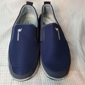 Canemon Protect Camel Mens Slip On Walking Shoes Navy Blue Outdoor Loafers 43